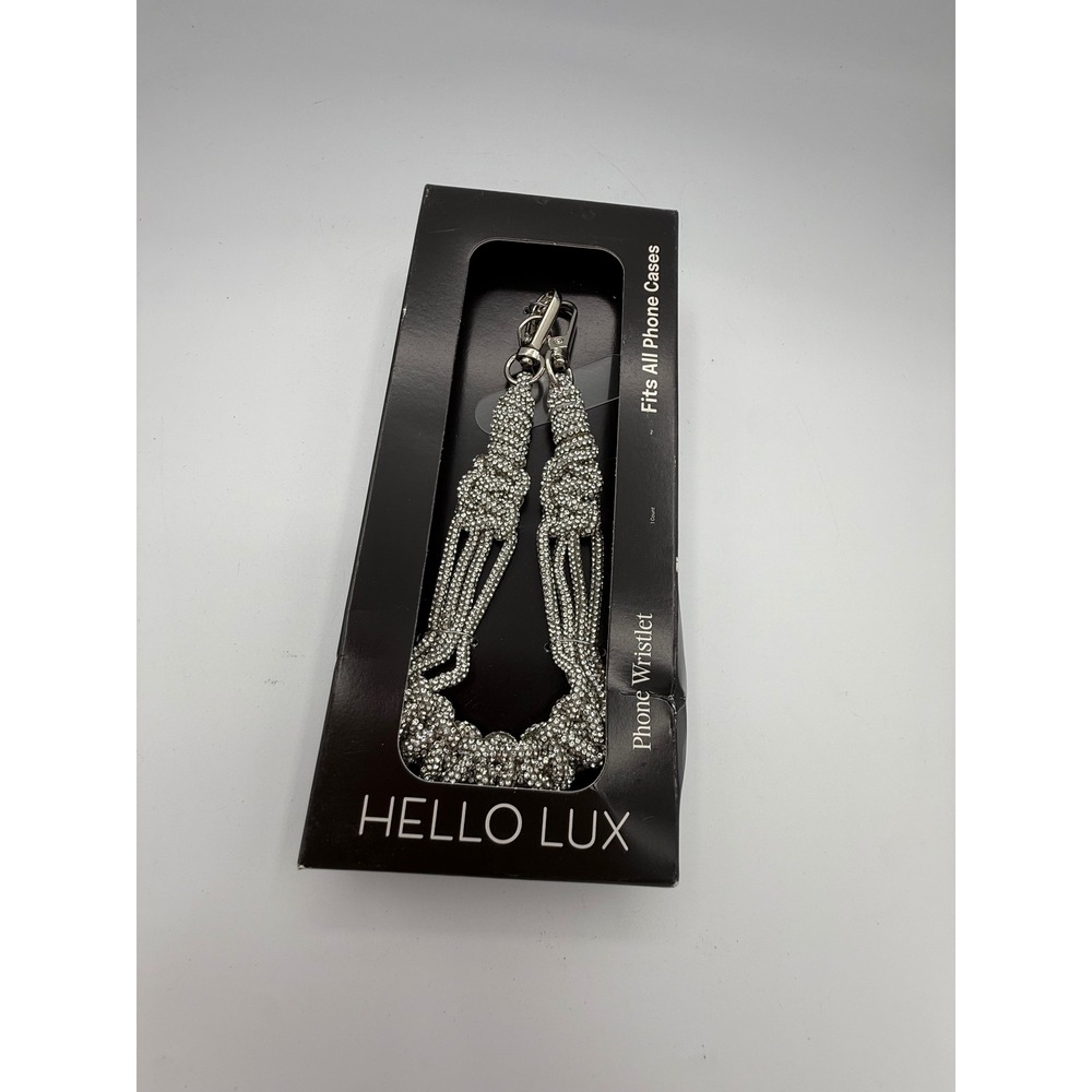 Hello Lux Phone Wristlet Womens OS Silver New Bedazzled Beaded Rope Universal